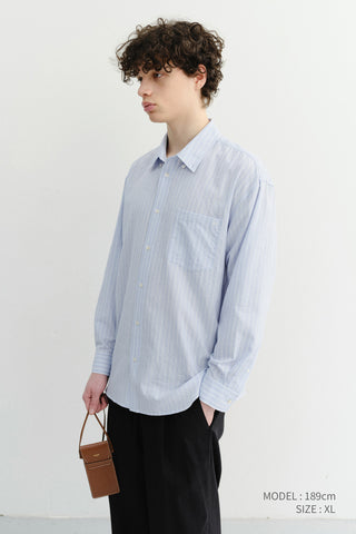 UNISEX CLASSIC STRIPED BD OVERSHIRT BLUE