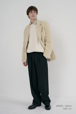 UNISEX ALPACA BLAZER COAT BUTTER BEIGE
