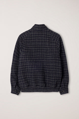 UNISEX HARRINGTON WOOL BLOUSON DEEP NAVY CHECK