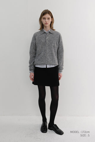 WOOL MINI SKIRT BLACK