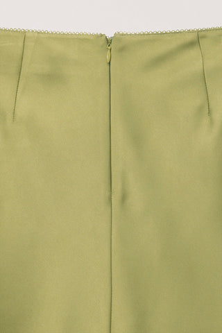 SATIN MINI SKIRT SOFT OLIVE