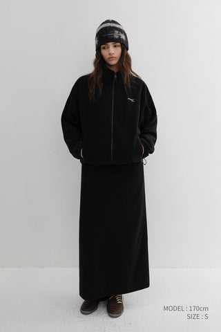 UNISEX ZIP-UP FLEECE SWEATSHIRT BLACK