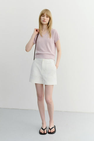 COTTON SAFARI SHORTS WHITE
