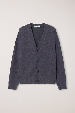 UNISEX V-NECK CARDIGAN MELANGE GREY