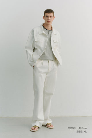 UNISEX DENIM TRUCKER JACKET IVORY
