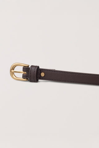 D-BUCKLE THIN LEATHER BELT ESPRESSO