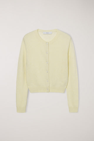 ESSENTIAL CREWNECK KNIT CARDIGAN LEMON
