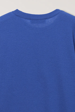 UNISEX BUTTONED CREWNECK SWEATER BLUE