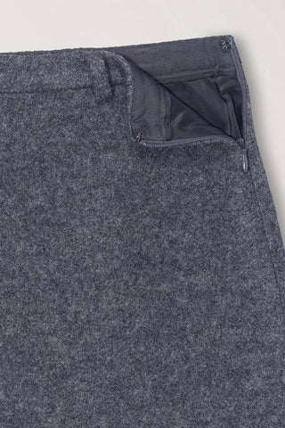 WOOL MINI SKIRT MELANGE GREY