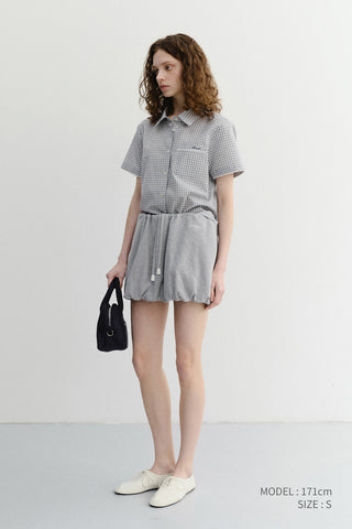MINI VOLUMED SKIRT MELANGE GREY