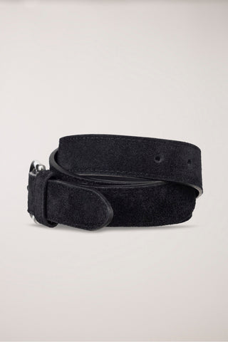 D-BUCKLE SUEDE BELT BLACK