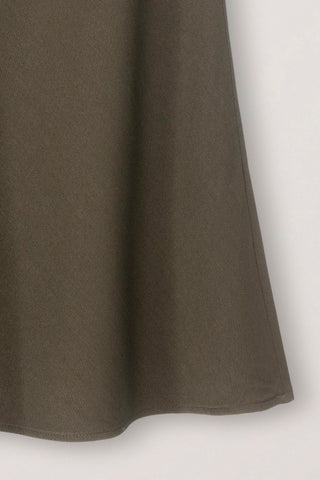 FLUID LONG SKIRT KHAKI BROWN