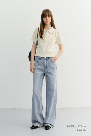 SUMMER RELAXED WIDE JEANS LIGHT BLUE