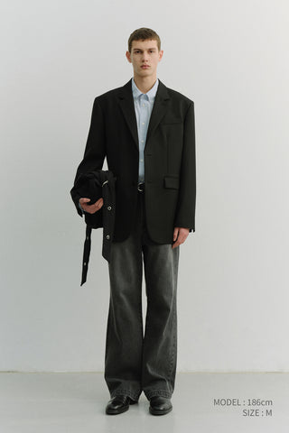 STRAIGHT SLACK JEANS GREY