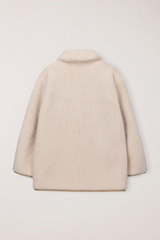 UNISEX REVERSIBLE SOFT SHEARLING HALF JACKET SOFT BEIGE