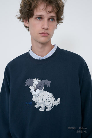 UNISEX PUPPY SWEATSHIRT FRENCH NAVY