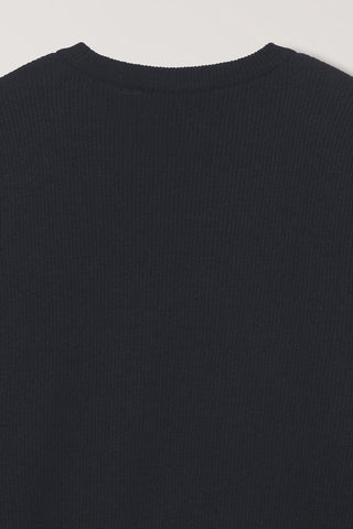 UNISEX BUTTONED CREWNECK SWEATER BLACK