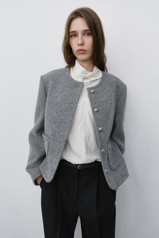 CLASSIC TWEED JACKET MELANGE GREY