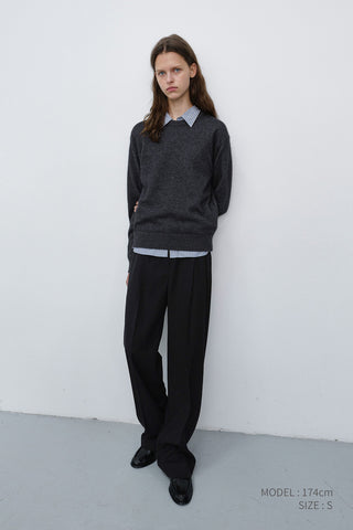 UNISEX ESSENTIAL CREWNECK SWEATER CHARCOAL GREY