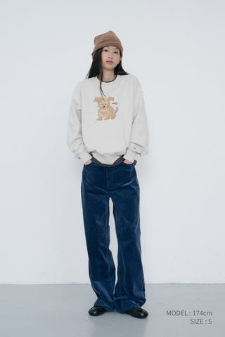 UNISEX PUPPY SWEATSHIRT OATMEAL MELANGE