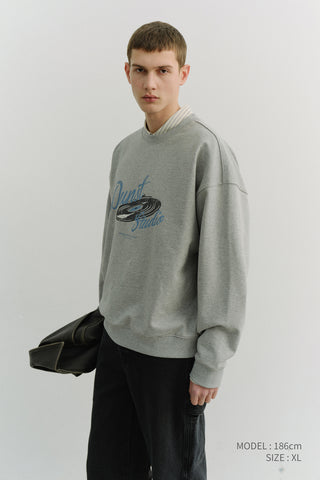 UNISEX VINYL SWEATSHIRT MELANGE GREY