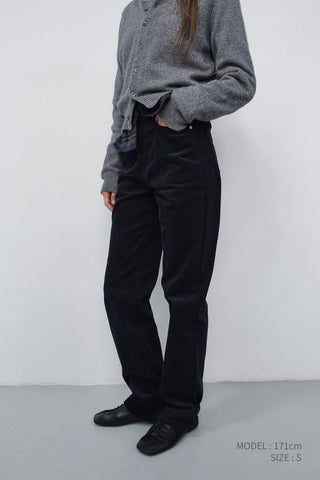 ESSENTIAL STRAIGHT CORDUROY JEANS NAVY