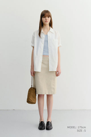 UNISEX OPEN COLLARED STRIPED SHIRT WHITE