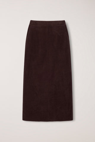 FLEECE MAXI SKIRT CHOCO BROWN