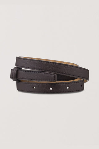 D-BUCKLE THIN LEATHER BELT ESPRESSO