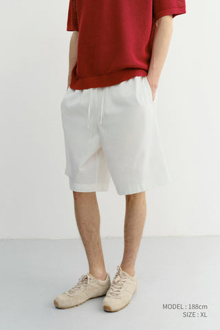 UNISEX PAJAMA BERMUDA SHORTS WHITE