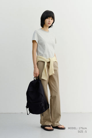 SUMMER STRAIGHT CHINO SLACKS DARK BEIGE