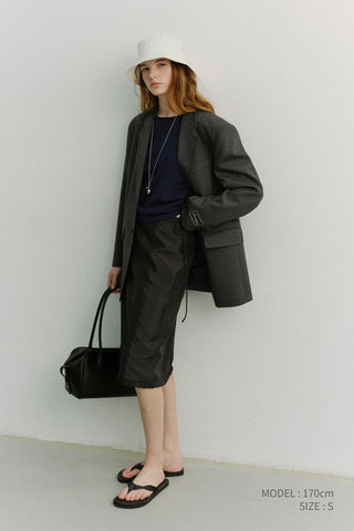 UNISEX OVERSIZED WOOL BLAZER MELANGE GREY