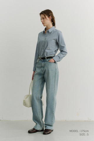 2-WAY ESSENTIAL CHECKED SHIRT BLUE CHECK