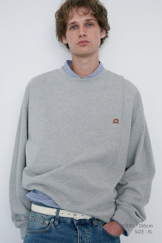 UNISEX DUNST LOGO CREASE SWEATSHIRT MELANGE GREY