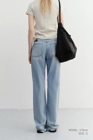 RELAXED SUMMER DENIM PANTS LIGHT BLUE