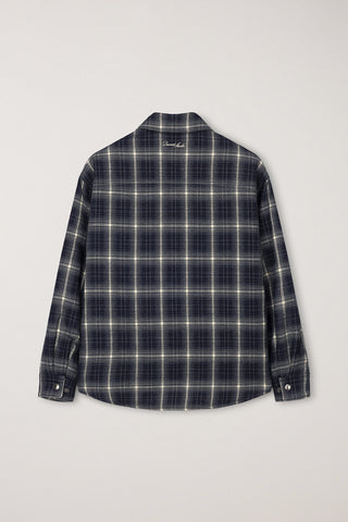 UNISEX QUILTED FLANNEL SHIRT NAVY CHECK
