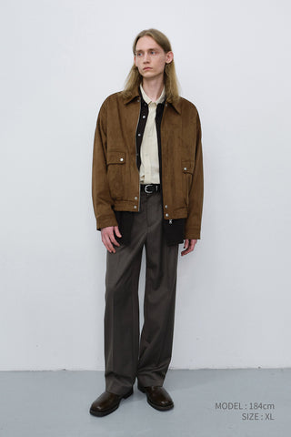 UNISEX ALTER-SUEDE ZIP-UP BLOUSON CAMEL SUEDE