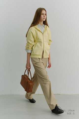 UNISEX GARMENT DYED ZIP-UP HOODIE VANILLA BUTTER