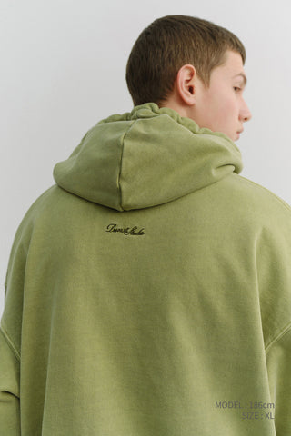 UNISEX GARMENT DYED HOODIE OLIVE GREEN