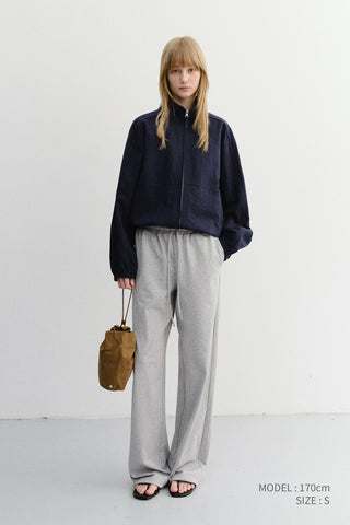 SUMMER WIDE JOGGER PANTS MELANGE GREY
