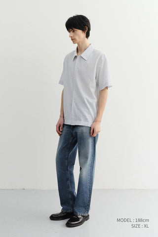 UNISEX HOLIDAY STRIPED SHIRT SOFT BLUE STRIPE