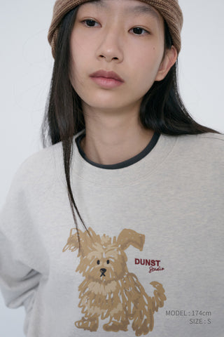 UNISEX PUPPY SWEATSHIRT OATMEAL MELANGE