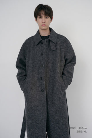 UNISEX RELAXED BALMACAAN COAT CHARCOAL GREY