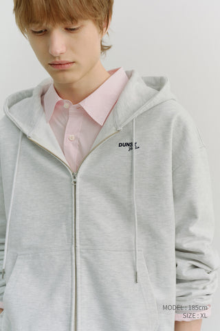 UNISEX CROPPED ZIP-UP HOODIE LIGHT MELANGE GREY