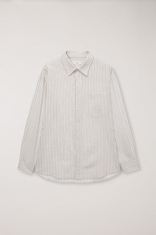 UNISEX 2-WAY OVERSIZED STRIPED SHIRT IVORY STRIPE