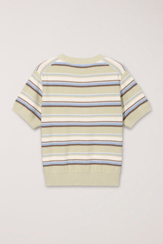 UNISEX STRIPED CREWNECK KNIT MINT CREAM