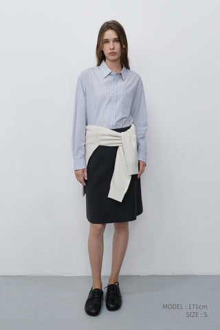UNISEX INFORMAL SHIRT SOFT BLUE GREY STRIPE