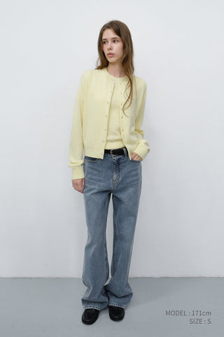 HALF SLEEVE KNIT TOP LEMON BUTTER