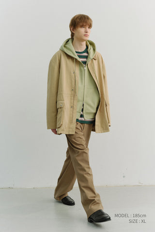 UNISEX CROPPED ZIP-UP HOODIE OLIVE