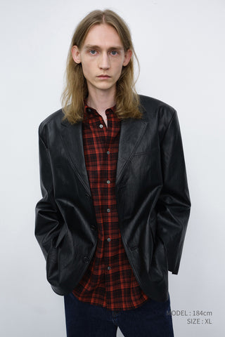 UNISEX CHECKED FLANNEL BD SHIRT RED